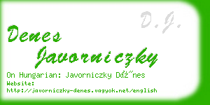 denes javorniczky business card